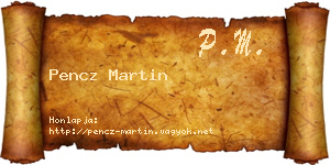Pencz Martin névjegykártya